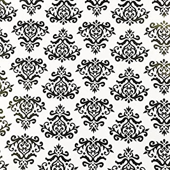 【中古】【輸入品・未使用】simplelife4u自己粘着シェルフライナー取り外し可能連絡ペーパーをCoveringアパートドレッサー引き出し、レトロブラックダマスク、17.7インチby