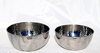 【中古】【輸入品・未使用】セットの2?Hammered Prep and Cook and mixing bowlsステンレススチール