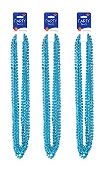 【中古】【輸入品・未使用】Beistle S50570TAZ3 36ピース スモールラウンドパーティービーズ、7 mm x 33インチ（ターコイズ）