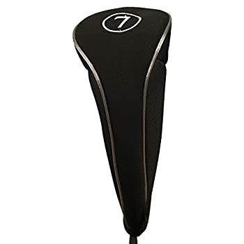 【中古】【輸入品・未使用】ブラック ゴルフ ファスナー ヘッドカバー #7 フェアウェイ ウッド メタル ヘッドカバー ネオプレン トラディショナル プレーン 保護カバー ゴル