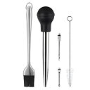 【中古】【輸入品・未使用】Kaycrown Stainless Steel Turkey Baster With BBQ / Grill Basting Brush%カンマ% Commerical Grade Quality FDA Rubber Bulb Including Flavour N