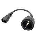 【中古】【輸入品・未使用】Eonvic IEC 320 C14 to Europe female socket short adapter cable%カンマ%...