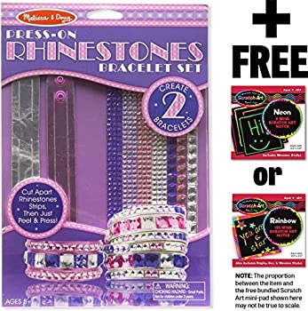 【中古】【輸入品・未使用】Rhinestones Bracelet-Making Set: Press-On Craft Kit + FREE Melissa & Doug Scratch Art Mini-Pad Bundle (092449) [並行輸入品]