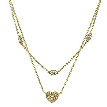 【中古】【輸入品・未使用】GemStar USA スターリングシルバー キュービックジルコニア ハートレイヤーチョーカーネックレス 【中古】【輸入品・未使用】GemStar USA スターリングシルバー キュービックジルコニア ハートレイヤーチョーカーネックレス