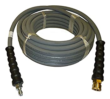 【中古】【輸入品 未使用】4000 PSI Grey 3/8 ダブルクォーテ x 50 FT 1 Layers of High Tensile Wire Braided Rubber Wrapped Pressure Washer Hose with Couplers 並行輸入