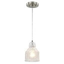 【中古】【輸入品・未使用】6309200 One-Light Indoor Mini Pendant%カンマ% Brushed Nickel Finish with Clear Crackle Glass [並行輸入品]