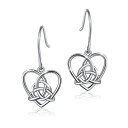 yÁzyAiEgpz925 Sterling Silver Good Luck Irish Celtic Knot Triangle Vintage Love Heart Earring