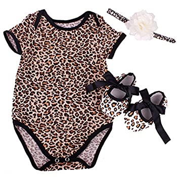 【中古】【輸入品 未使用】Reborn Baby Doll Leopard Romper Clothes Set for 20-22 Inch Reborns Newborn Girl Dolls Bodysuit Toy
