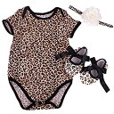 【中古】【輸入品 未使用】Reborn Baby Doll Leopard Romper Clothes Set for 20-22 Inch Reborns Newborn Girl Dolls Bodysuit Toy