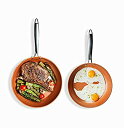 【中古】【輸入品・未使用】Gotham Steel Pro Hard Anodized Aluminium Nonstick Dishwasher Safe Pan%カンマ% 25cm +29cm%カンマ% Brown