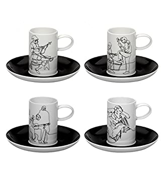 【中古】【輸入品・未使用】VISTA ALEGRE - FADO (Ref # 21104176) Porcelain Set of 4 Espresso Coffe..