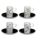 yÁzyAiEgpzVISTA ALEGRE - FADO (Ref # 21104176) Porcelain Set of 4 Espresso Coffee Cups & Saucers - 4{̃GXvb\R[q[Jbv\[T[̎