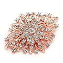 【中古】【輸入品・未使用】Mariell 14KT Rose Gold Plated Vintage Wedding Crystal Bridal Brooch - Stunning Art Deco Blush Tone Pin