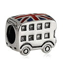 【中古】【輸入品・未使用】バスチャーム 925スターリングシルバー 旅行チャーム イギリス国旗チャーム 輸送チャーム 記念チャーム パンドラチャームブレスレット(バス)
