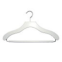 NAHANCO 200721WHU AHANCO Wooden Suit Hangers -%ダブルクォーテ%Contemporary Series%ダブルクォーテ% - 17%ダブルクォーテ% White Finish - Home Use (Pack o