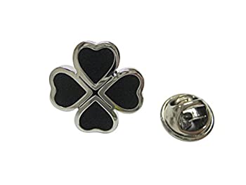 【中古】【輸入品・未使用】ブラック4つ葉クローバーラペルピン 【中古】【輸入品・未使用】ブラック4つ葉クローバーラペルピン