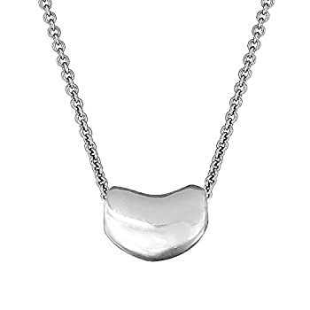 【中古】【輸入品・未使用】スターリングシルバー キドニービーンペンダントチャームネックレス（16 18 20インチ）。 シルバー