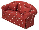 【中古】【輸入品 未使用】(Red With Dots) - Miniature Dollhouse Sofa - Dolls House Furniture Couch - Red - 2.5cm Scale