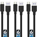 【中古】【輸入品・未使用】Sabrent「3本セット」 22AWGプレミアム 1.8m USBケーブル、USB Type-A 3.0 から USB Type-C...
