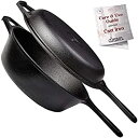【中古】【輸入品・未使用】Pre-Seasoned Cast Iron 2-In-1 Multi Cooker | 3-Quart Dutch Oven and...