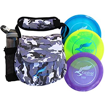 šۡ͢ʡ̤ѡ(Gray Camo) - Kestrel Disc Golf Pro Set 3 Disc Pro Pack Bundle + Bag Disc Golf Set Includes Distance Driver%% Mid-Range and Putter F