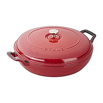 【中古】【輸入品・未使用】(Cherry) - Staub Cast Iron 3.5l Braiser - Cherry