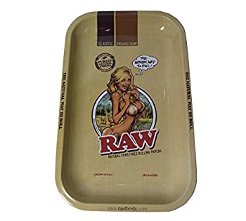 【中古】【輸入品・未使用】RAW ロウ ローリングトレイ RAW Girlデザイン スモールサイズ Rolling Tray Metal Small たばこトレイ [並行輸入品]