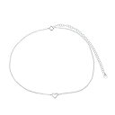 yÁzyAiEgpzSterling Silver Heart Italian 12+10cm Choker Necklace