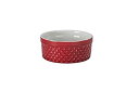 BIA Cordon Bleu 404946+767S1SIOC Textured Bakeware Round Souffle Dish%カンマ% Red/White