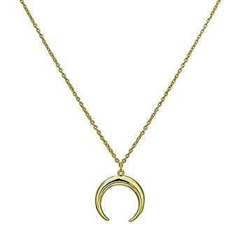 yÁzyAiEgpz14k Yellow Gold Crescent Moon Pendant Necklace%J}% 18%_uNH[e%