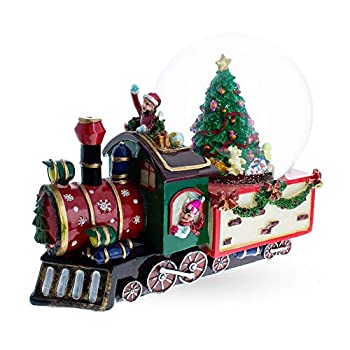 【中古】【輸入品・未使用】BestPysanky 電車 子供とクリスマスツリー音楽スノードーム