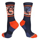 【中古】【輸入品・未使用】(Large%カンマ% Navy/Red/White) - MadSportsStuff USA American Flag Basketball Player Athletic Crew Socks