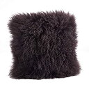 【中古】【輸入品・未使用】SARO LIFESTYLE 100%ウール モンゴル産ラムファー スローピロー ポリフィリング 20インチ グレー