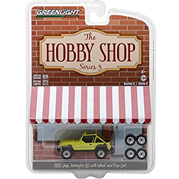 【中古】【輸入品・未使用】GREENLIGHT 1:64SCALE　THE HOBBY SHOP3 %ダブルクォーテ%1991 JEEP WRANGLER YJ WITH WHEEL AND TIRE SET%ダブルクォーテ% グリーンライト 1：64スケール