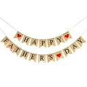 【中古】【輸入品 未使用】黄麻布Happy Fathers Dayバナー 素朴な父の日パーティーデコレーションファミリ写真プロップCelebration 父の日ギフト