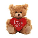 【中古】【輸入品・未使用】(Love You) - Plushland Adorable Mocha Heart Bear%カンマ% Holding a Heart Pillow embroidered Love Message For Girls%カンマ% Boys%カンマ% Women%カン(3)