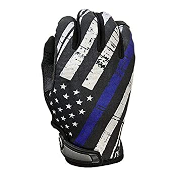 【中古】【輸入品・未使用】Industrious Handwear 裏地無し フルフィンガー ブルーライン 米国旗 多目的手袋 2X-Large ブルー IH-BLF-XXLG 1