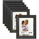 【中古】【輸入品・未使用】Langdons 天然木製 8x10 写真フレーム （6個パック、バーンウッドブラウン - ゴールドアクセント）ブラウン 木製写真立て 8x10インチ/203 x 254m