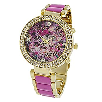 SEIKO - 【中古】【輸入品・未使用】Rosemarie Collections レディース クリスタルサラウンド&フラワーフェイス ブレスレットウォッチ パープル