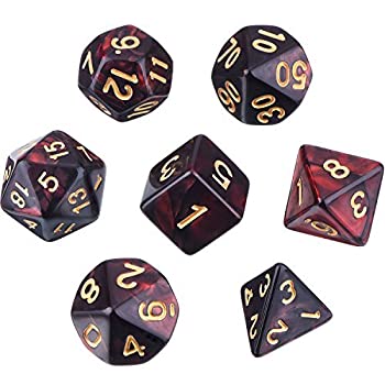 šۡ͢ʡ̤ѡPolyhedral 7-Die Dice Set for Dungeons and Dragons with B...