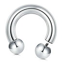 【中古】【輸入品・未使用】VCMART PA ring-internally Threaded円形バーベルHorseshoe 00?g-0g-2g-4g-6g-...