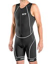 【中古】【輸入品・未使用】(Large%カンマ% Black/White) - SLS3 Men`s Triathlon Tri Suit Back Pocke...