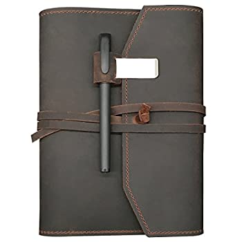 【中古】【輸入品・未使用】REFILLABLE Leather Journal Writing Notebook - Lay Flat Notebook%カンマ...