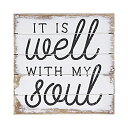 【中古】【輸入品・未使用】Sincere Surroundings Perfect Pallet Petites 8?%ダブルクォーテ% x 8?%ダブルクォーテ%木製サイン、It Is Well With My Soul