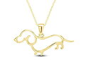 【中古】【輸入品・未使用】Affyダックスフント犬ペンダントネックレス14?Kゴールドオーバースターリングシルバー
