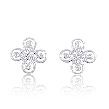 【中古】【輸入品・未使用】スターリングシルバーケルトノットスタッドイヤリング???11?mm