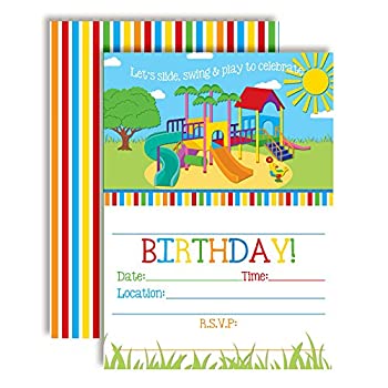 šۡ͢ʡ̤ѡParty in the Park Playground Birthday Party Invitations%...