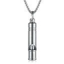 【中古】【輸入品・未使用】FOSIR チタン緊急ホイッスルシリンダーペンダントネックレス 男女兼用