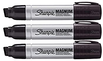 【中古】【輸入品 未使用】Sharpie Magnum Pro -オーバーサイズPermanentマーカー(4パック ブラック) 3 Pack