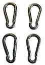 【中古】【輸入品・未使用】4ピース ステンレススチール 316 スプリングフック 目なし カラビナ 3/16インチ (5mm) マリングレード(4)